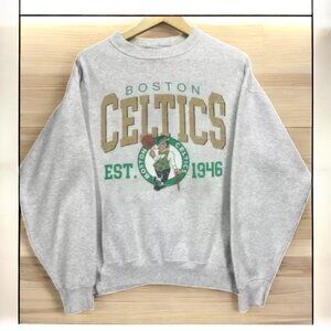 Boston Celtics Basketball Ash Color Retro Sweatshirt Men Women